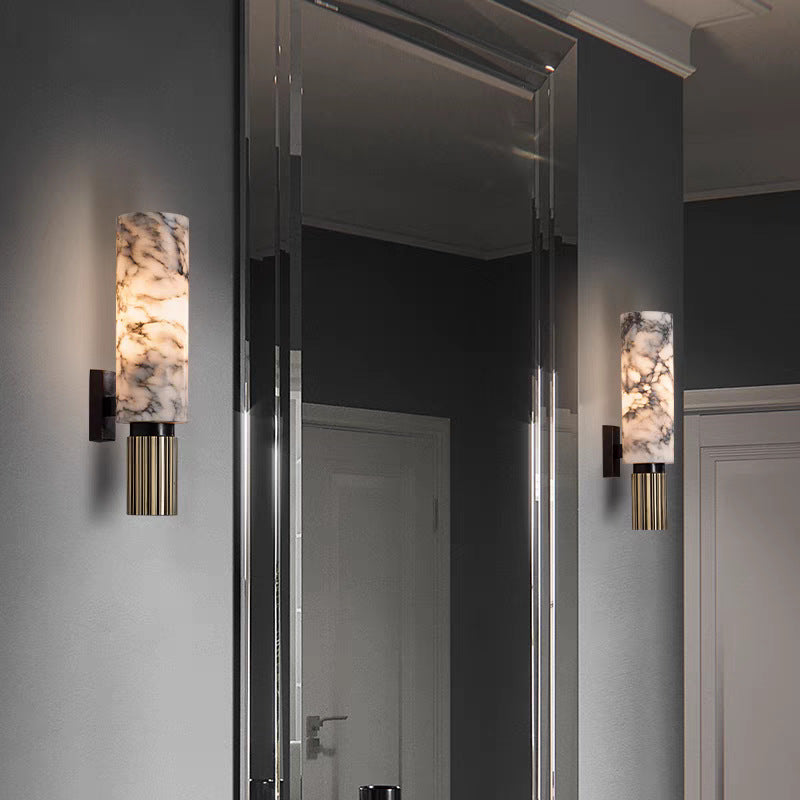 Wandleuchte aus Alabaster und Messing | Ormexis