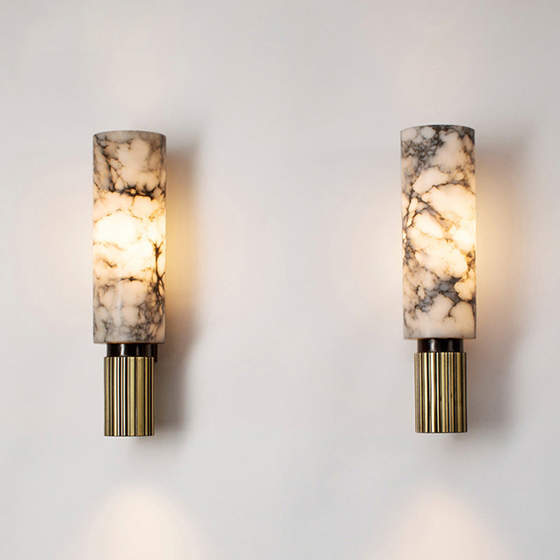 Wandleuchte aus Alabaster und Messing | Ormexis