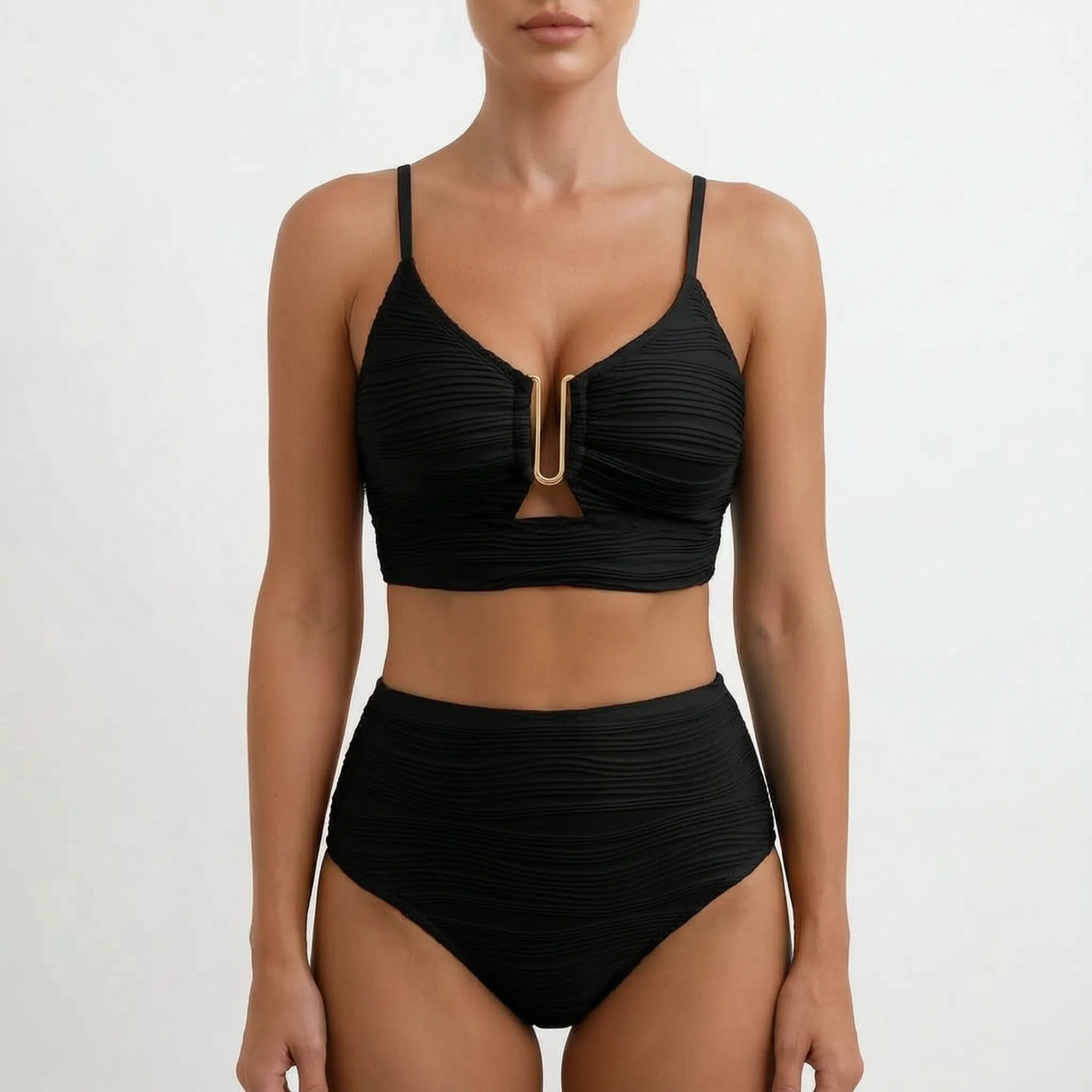 High Waist Bikini Set -  Lounging Poolside - Ormexis