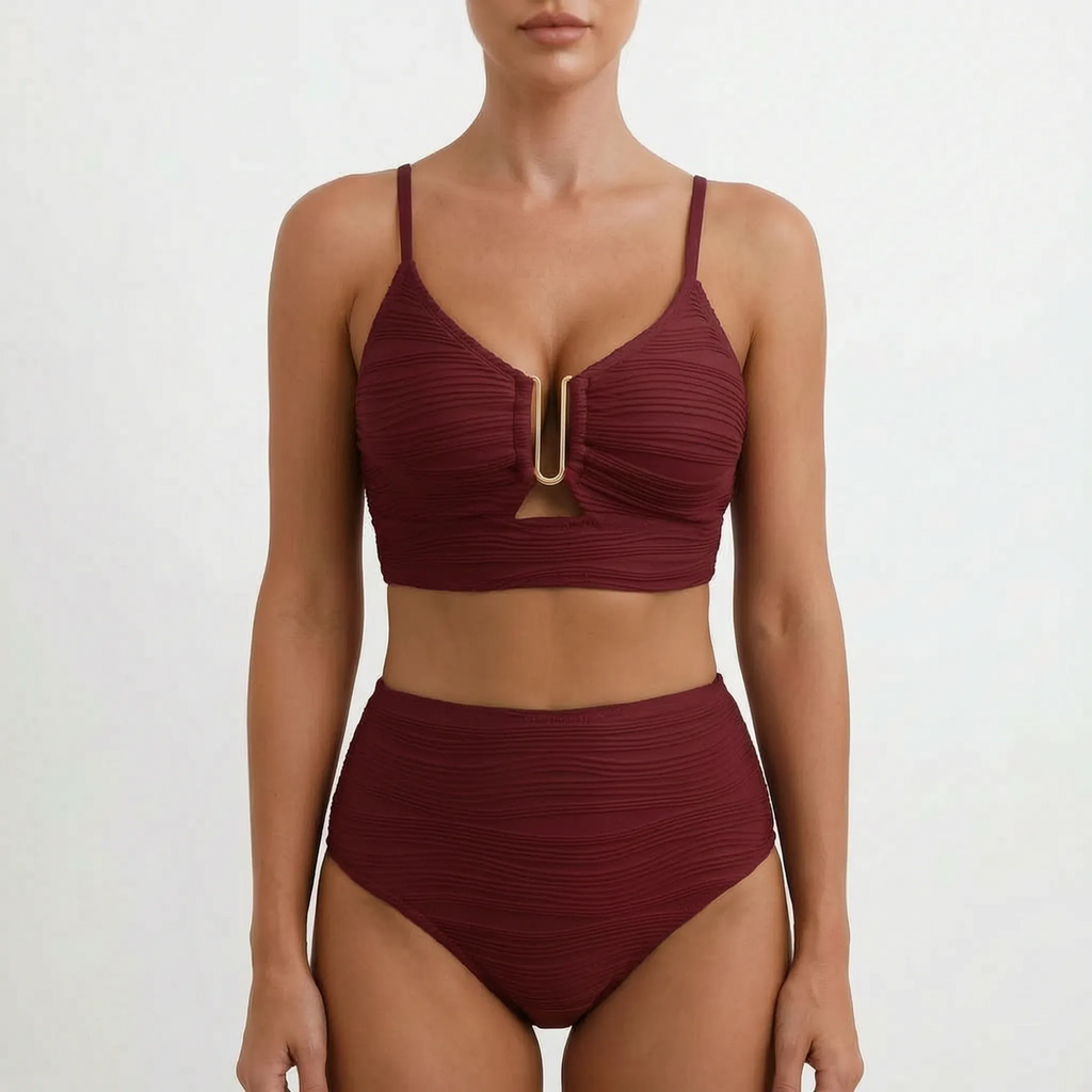 High Waist Bikini Set -  Lounging Poolside - Ormexis