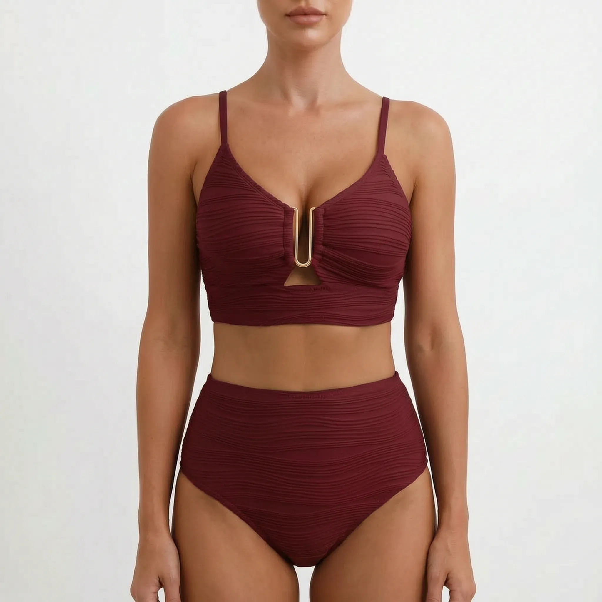 High Waist Bikini Set -  Lounging Poolside - Ormexis