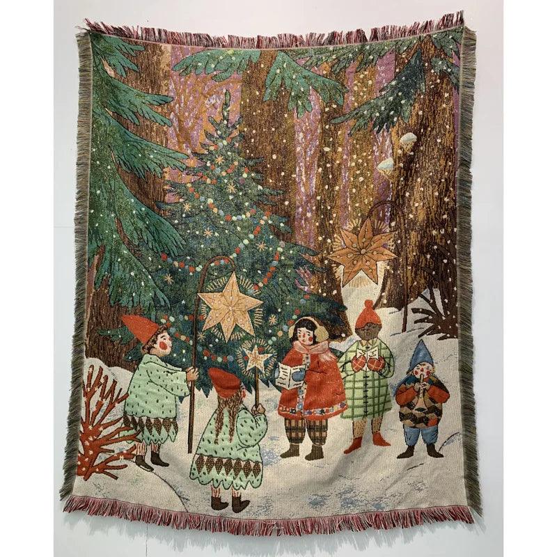 Nussknacker- und Sterne-Weihnachtsdecke aus weichem Fleece für Wärme und Komfort