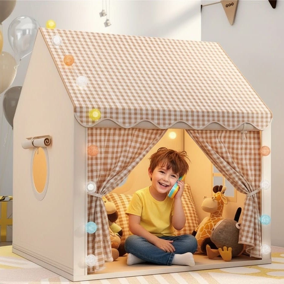 Funhub Cozy Kids Tent For Indoor Play With Soft Fabric