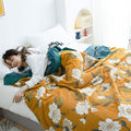 All Season Reversible Boho Floral Yellow Quilt Cotton - Ormexis