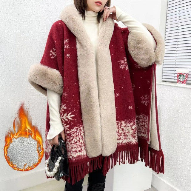 Wearable Silky-Lined Blanket Poncho For Cozy Comfort On Chilly Days
