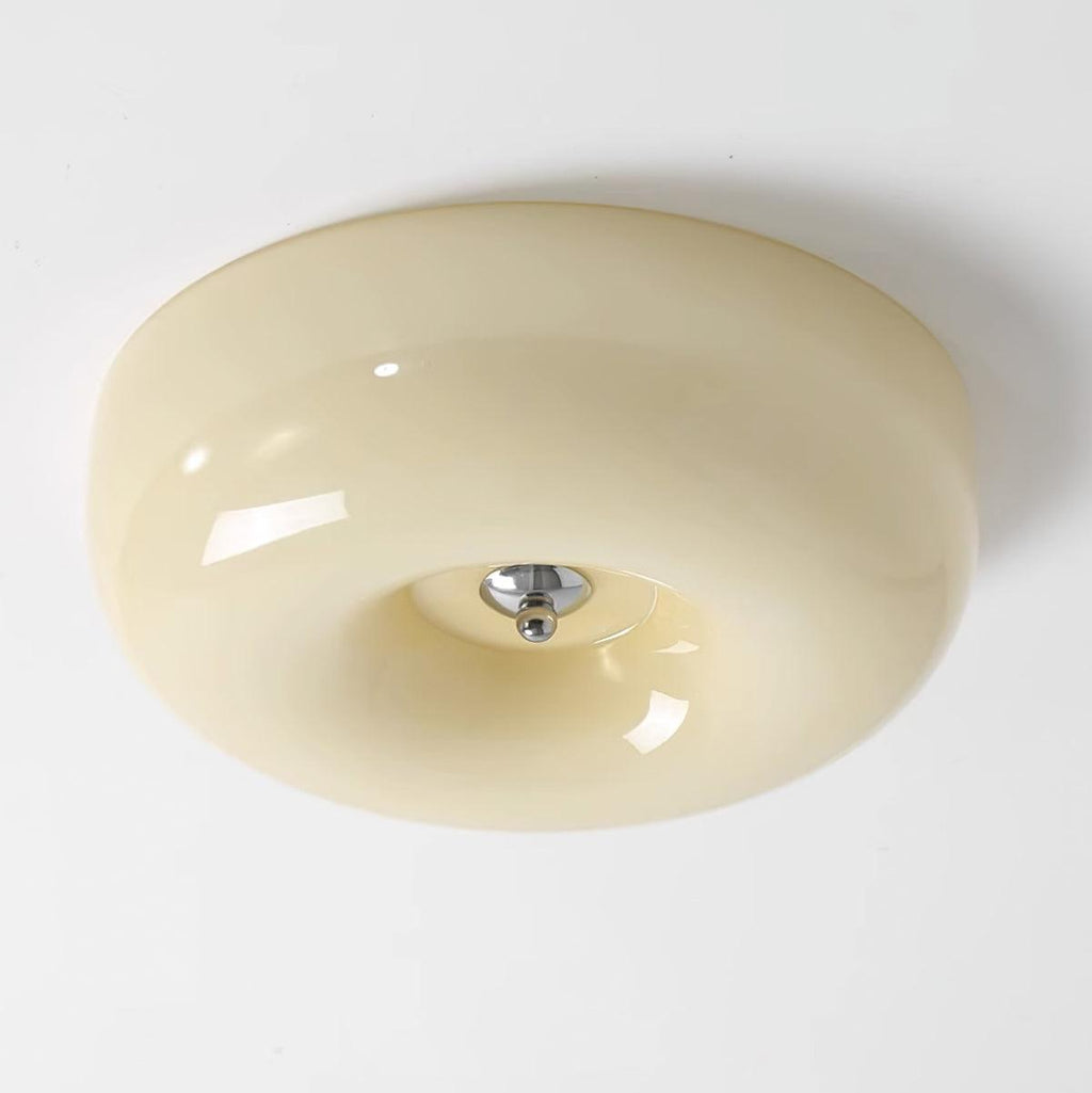 מנורת תקרה עגולה קלאסית בצבע קרם | Ormexis