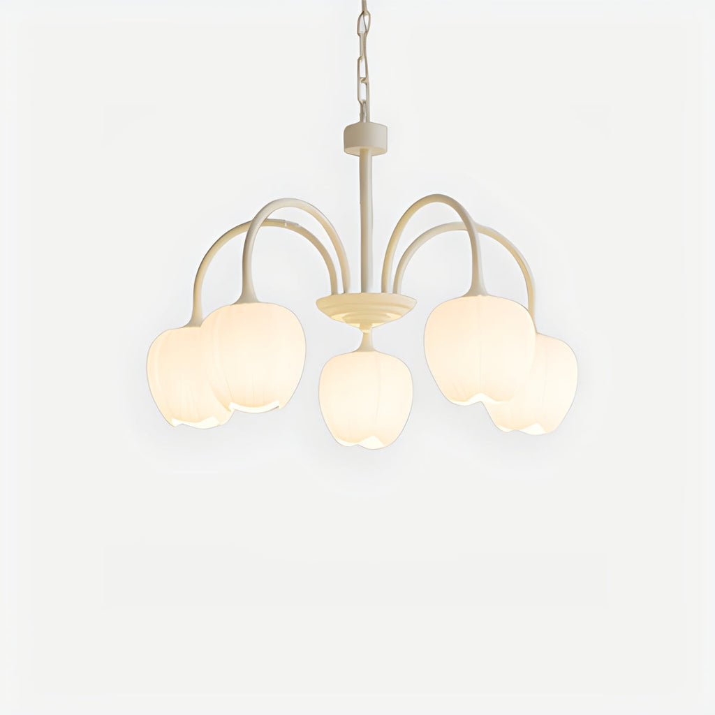 Romantic Tulip Chandelier With Matcha Green Finish