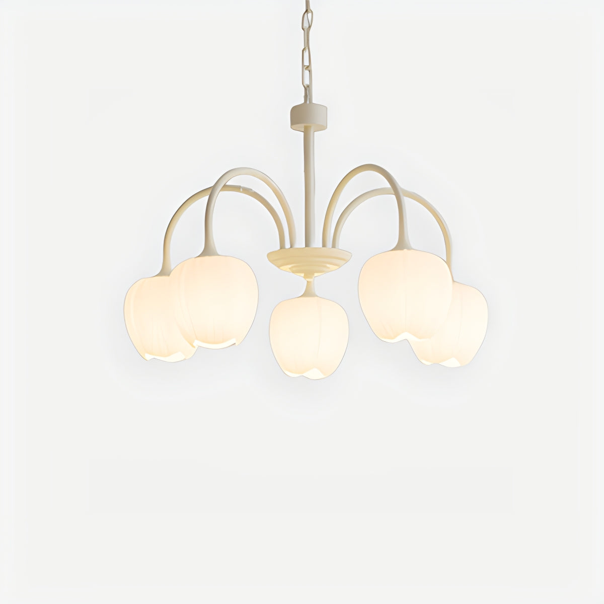 Romantic Tulip Chandelier With Matcha Green Finish