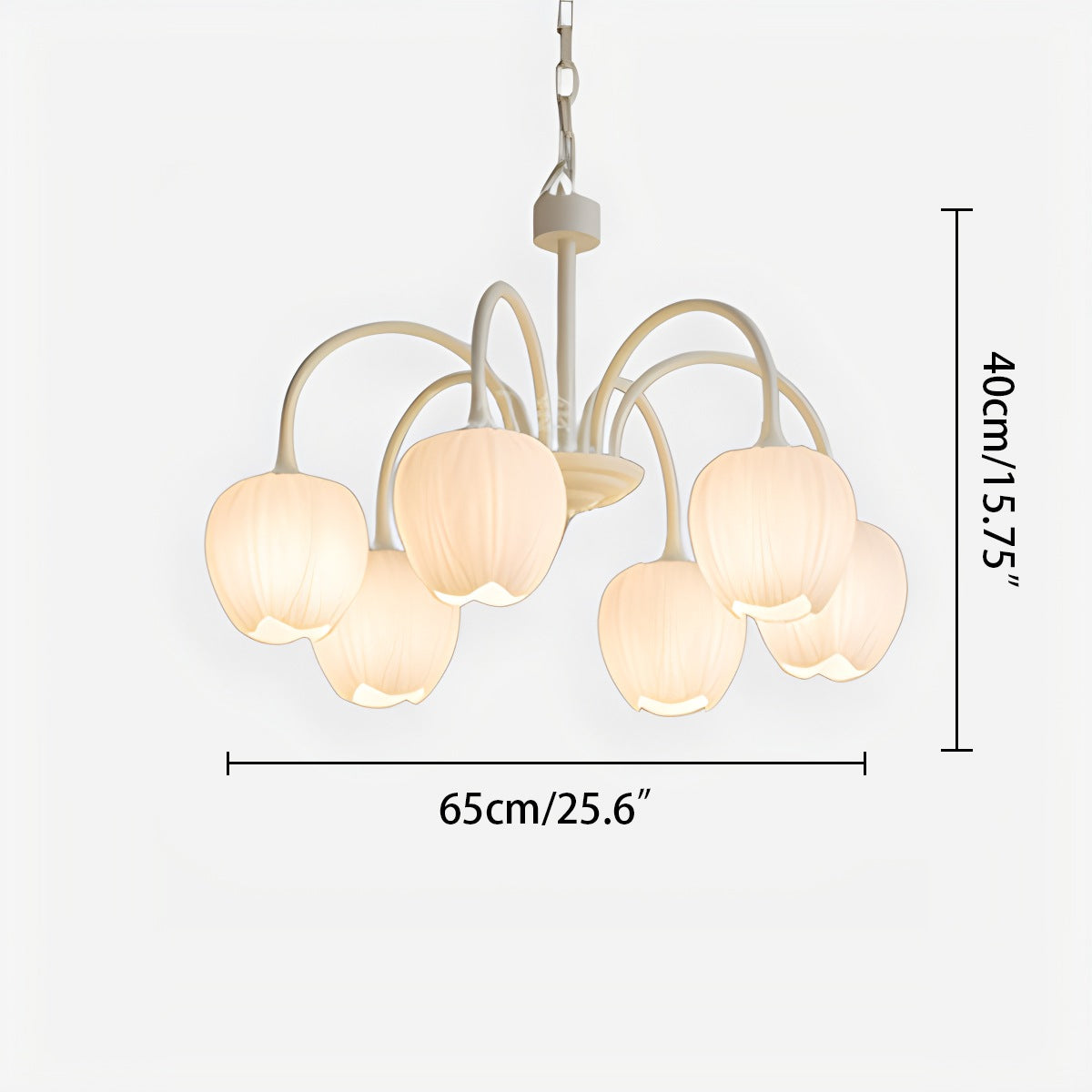 Romantic Tulip Chandelier With Matcha Green Finish