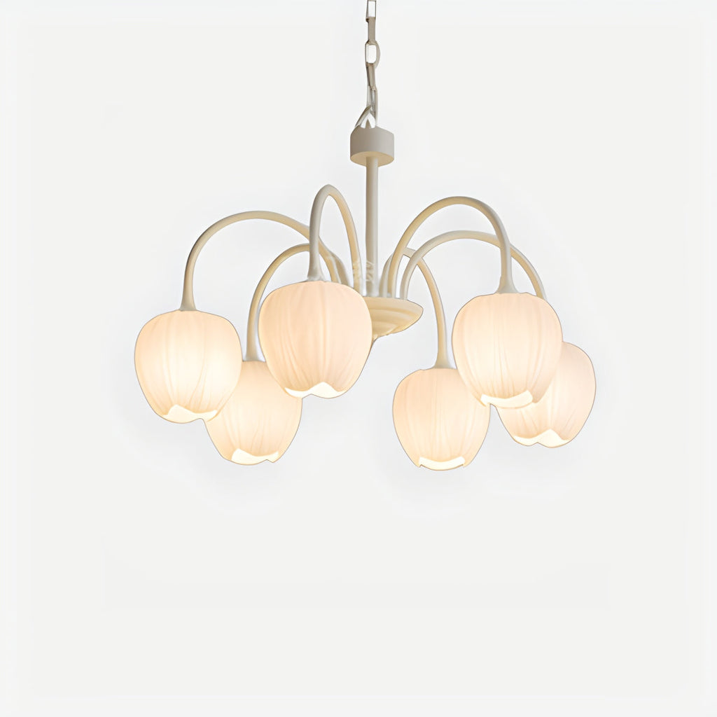 Romantic Tulip Chandelier With Matcha Green Finish
