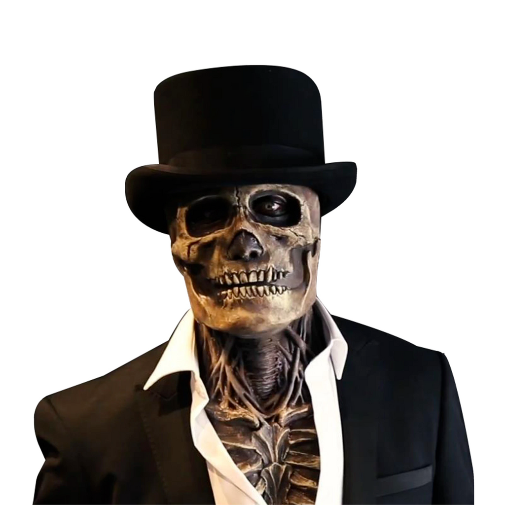Realistische Skelettmaske mit beweglichem Kiefer für Halloween