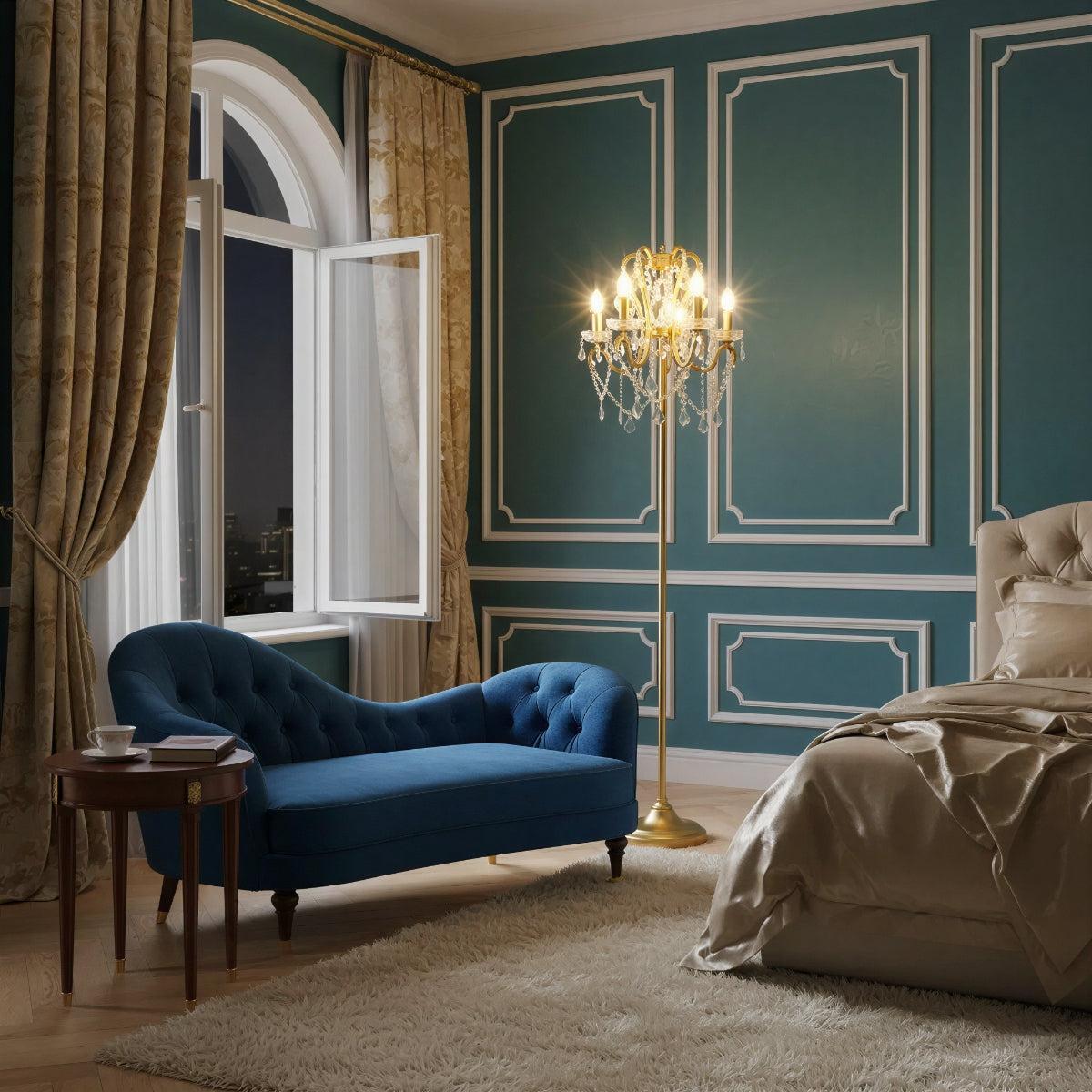 Kristall-Stehlampe fürs Wohnzimmer mit Standlicht-Design | Ormexis