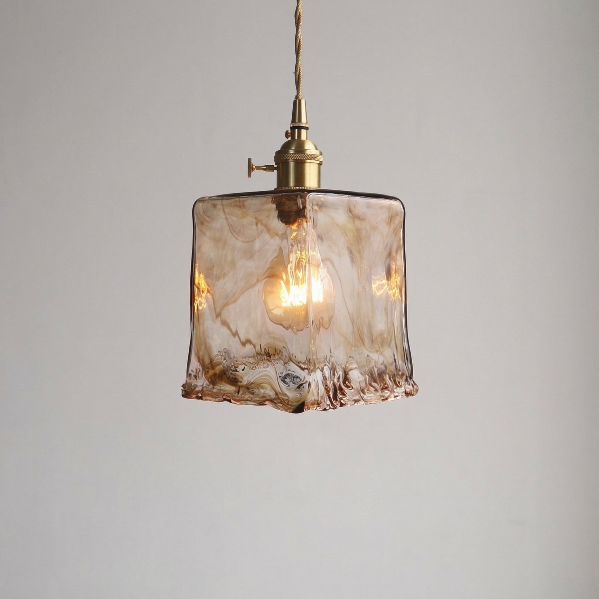 Vintage Amber Marble Glass Pendant Light | Ormexis