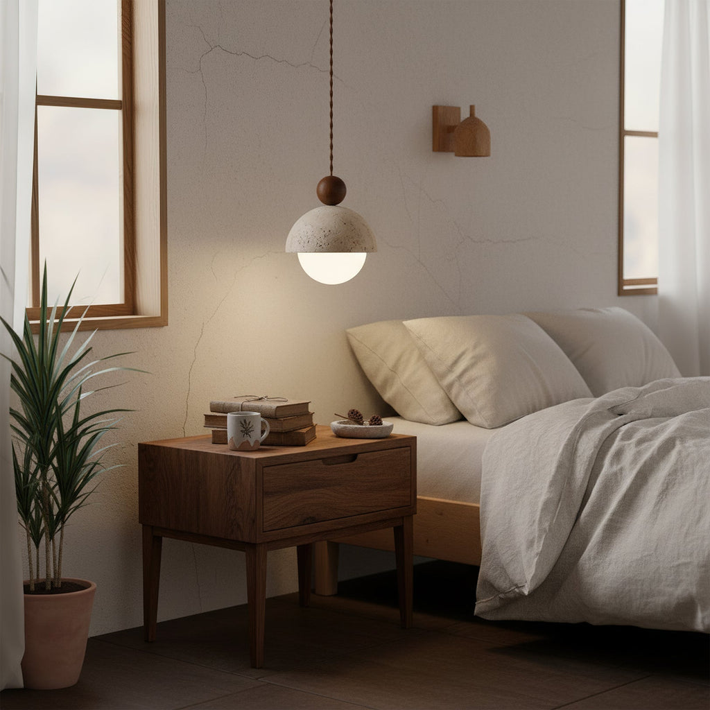 Travertine Orb Pendant Light | Ormexis