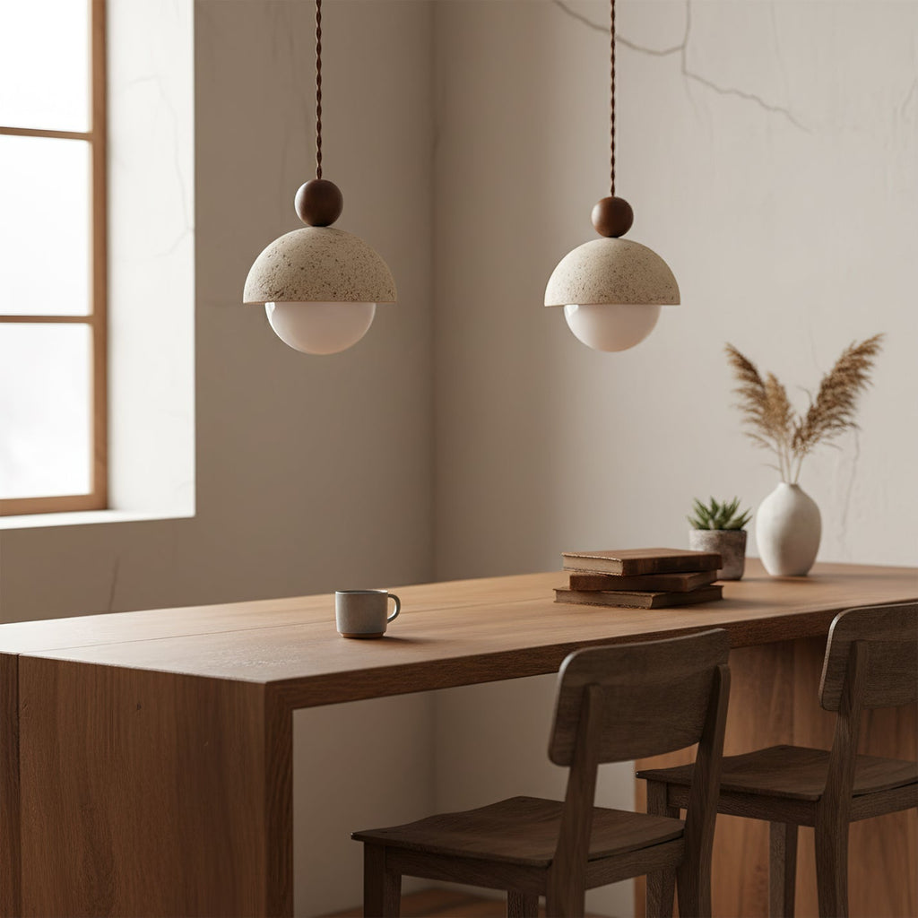 Travertine Orb Pendant Light | Ormexis