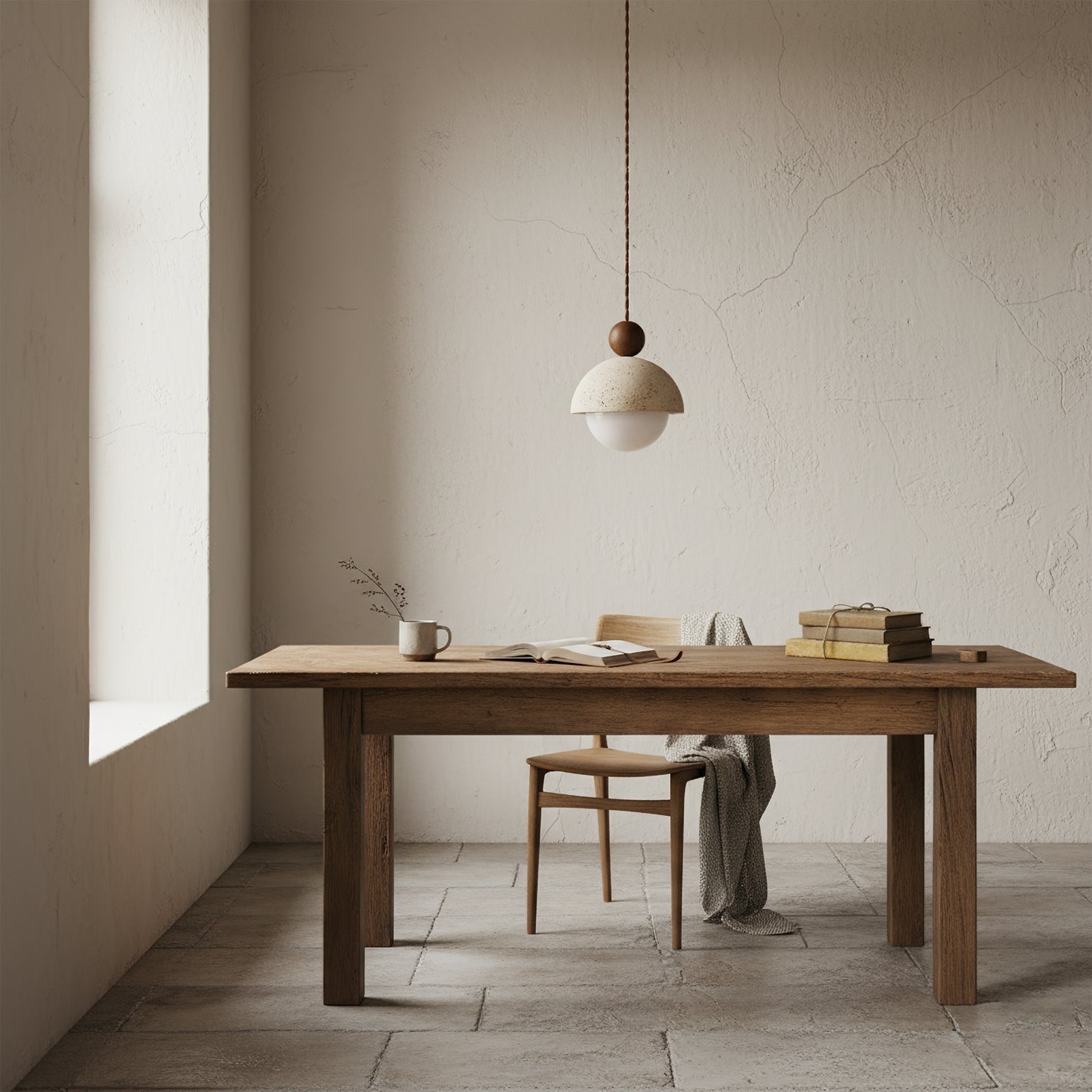 Travertine Orb Pendant Light | Ormexis