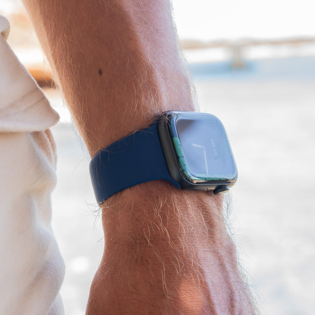 Apple Watch Blue Silicone Strap Replacement Band For Daily Wear