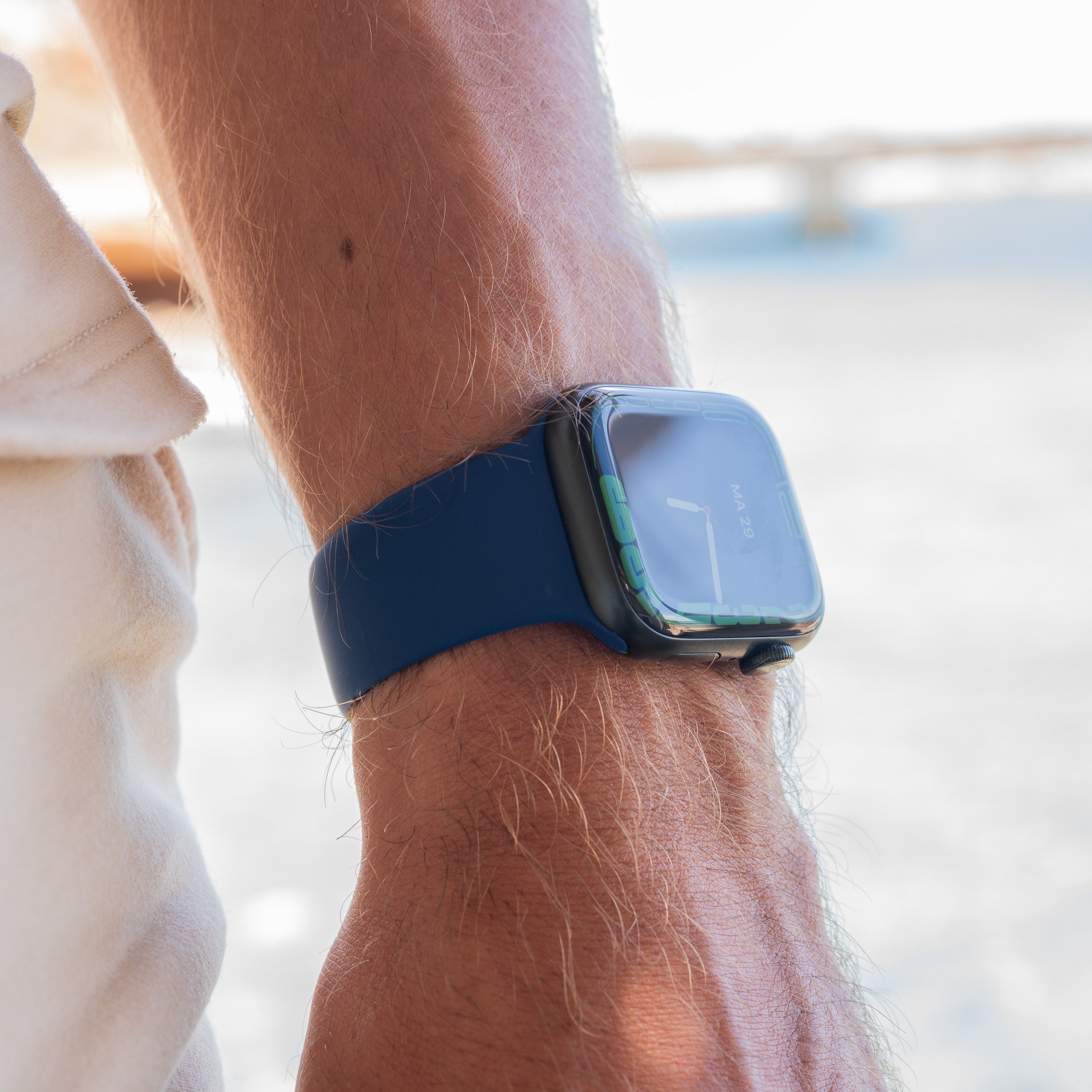 Apple Watch Blue Silicone Strap Replacement Band For Daily Wear