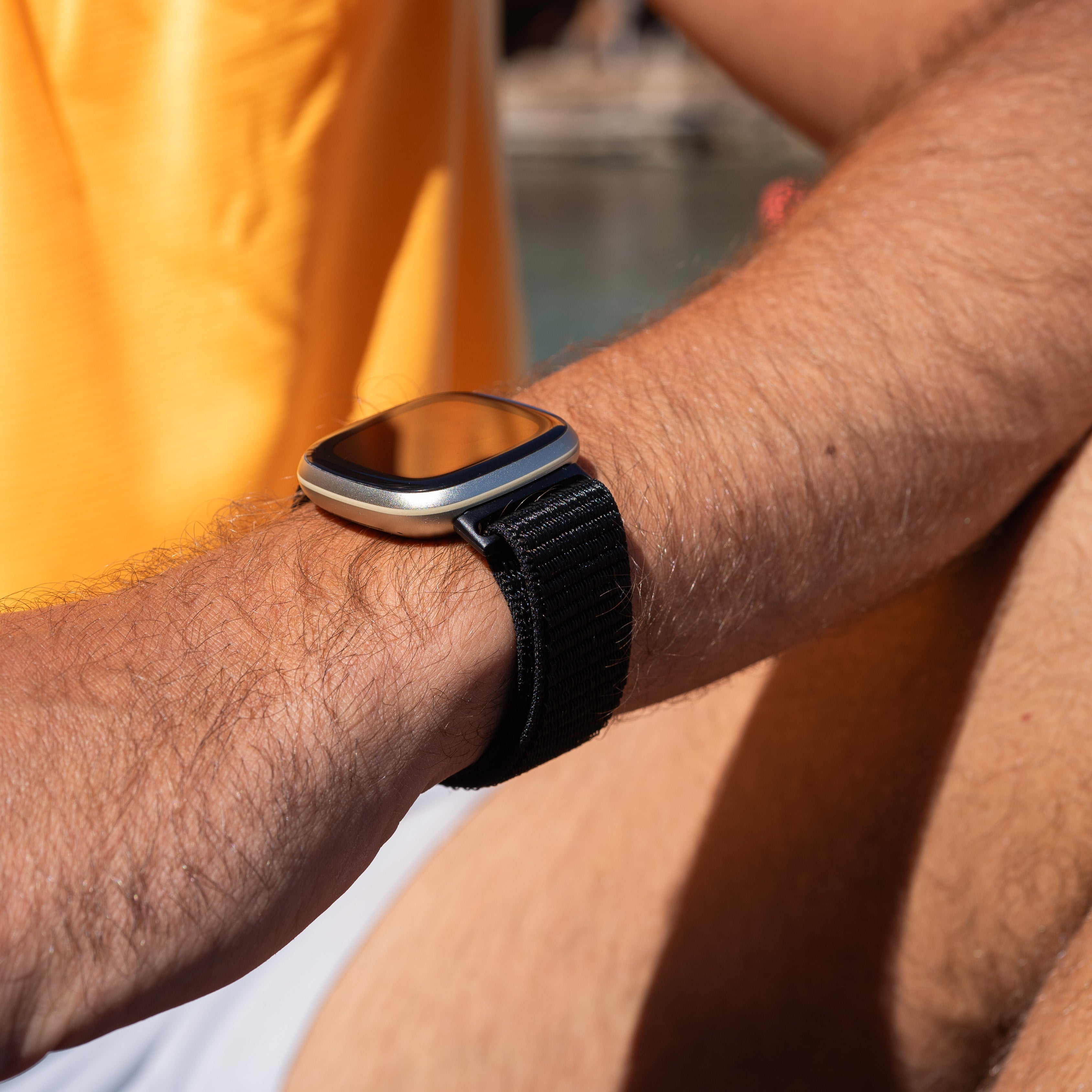 Nylon Strap Black For Fitbit Versa 3 Smartwatch Band