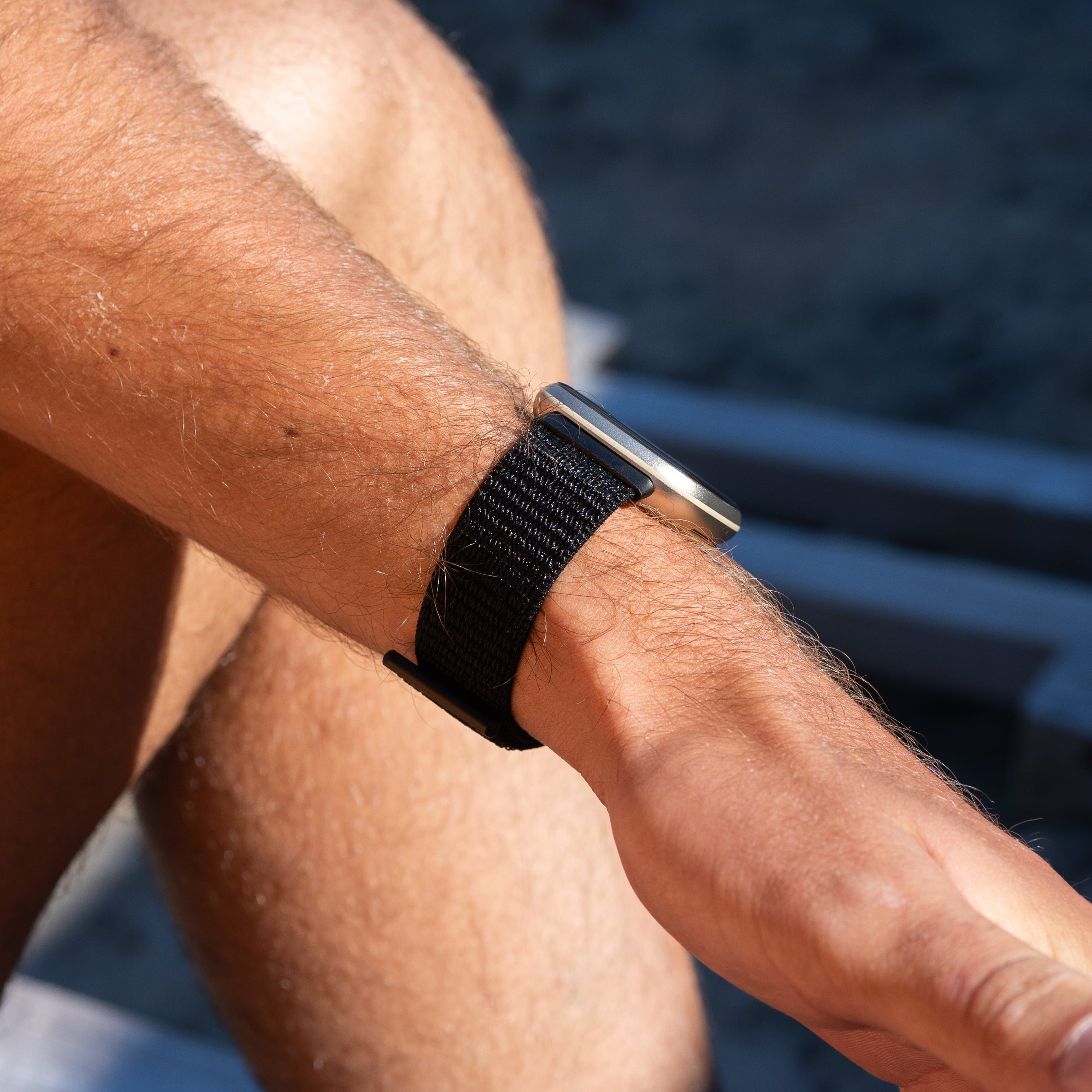 Nylon Strap Black For Fitbit Versa 3 Smartwatch Band