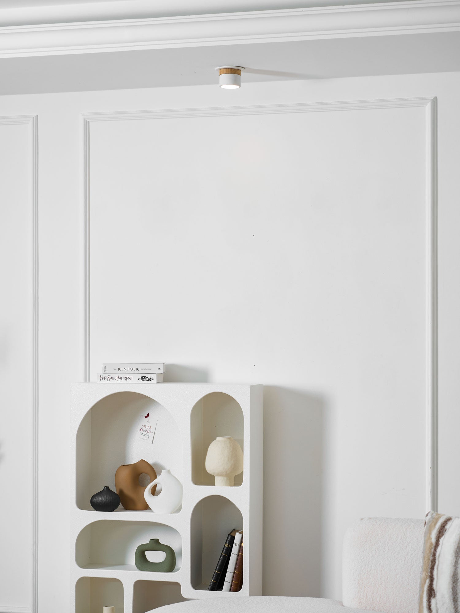 Wood Accent Drum Ceiling Light | Ormexis