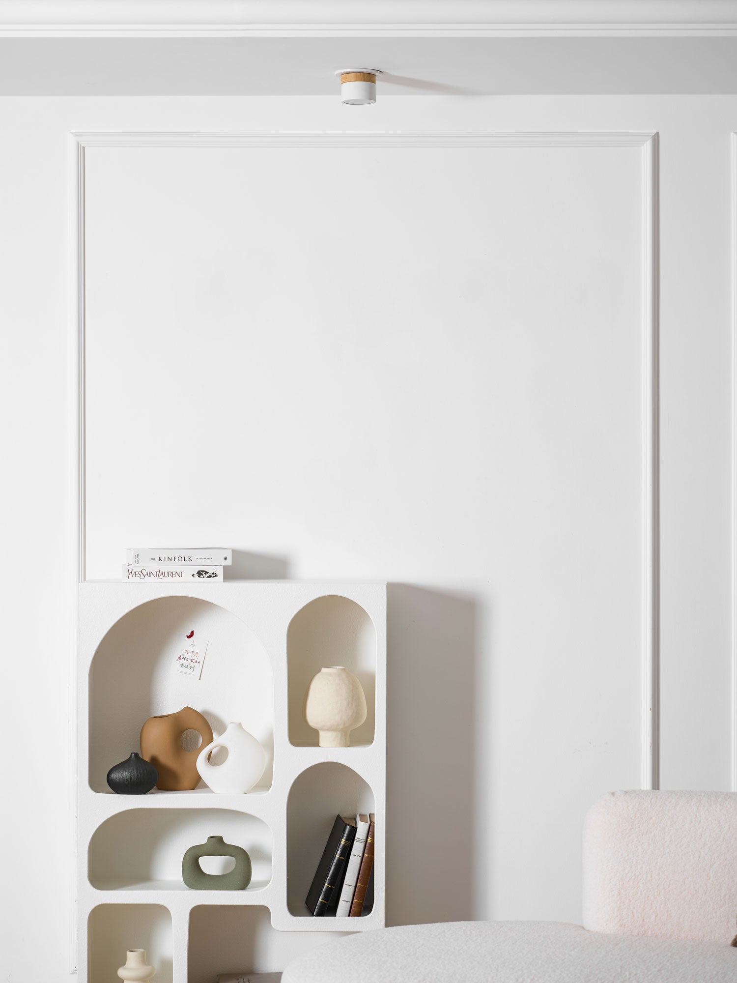 Wood Accent Drum Ceiling Light | Ormexis