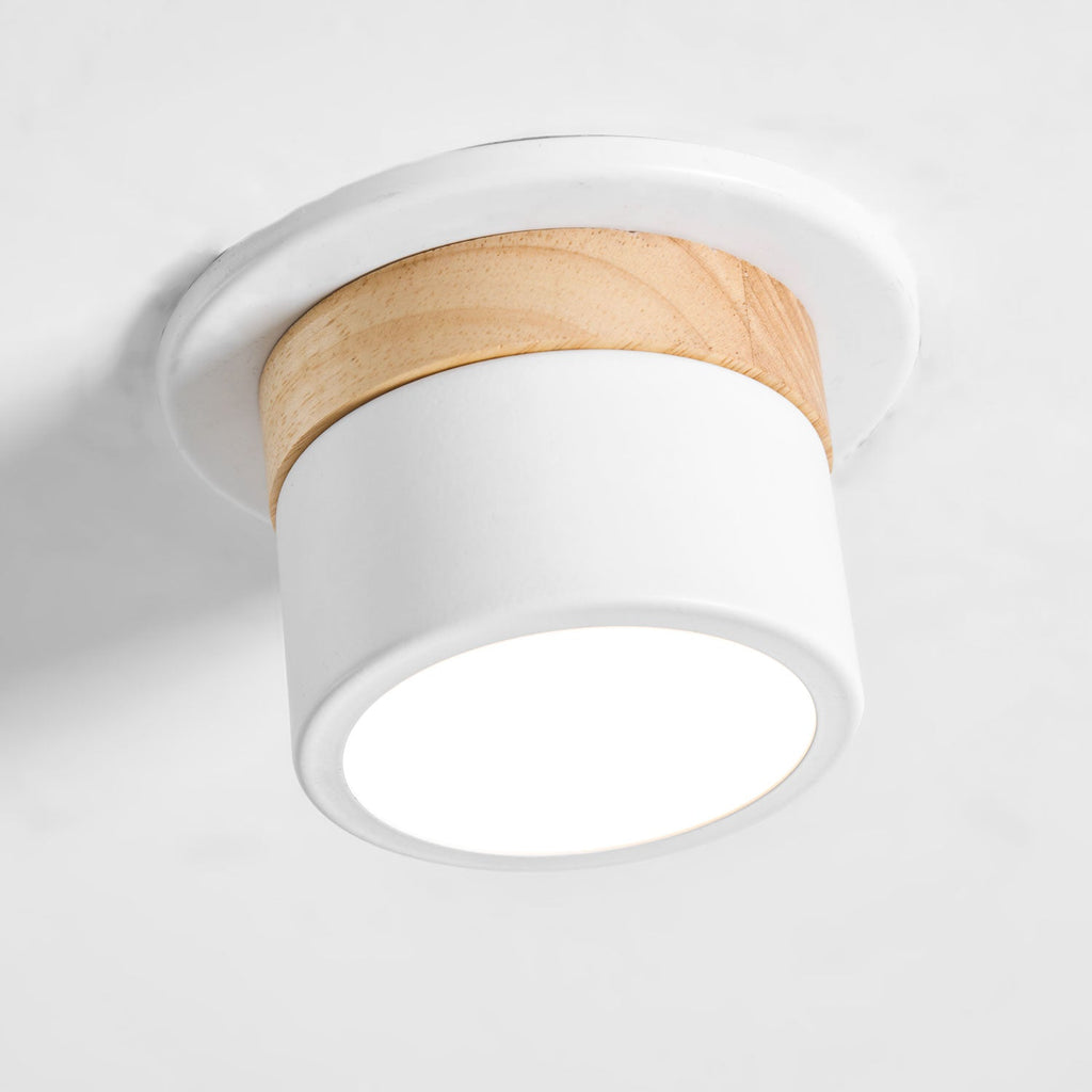 Wood Accent Drum Ceiling Light | Ormexis