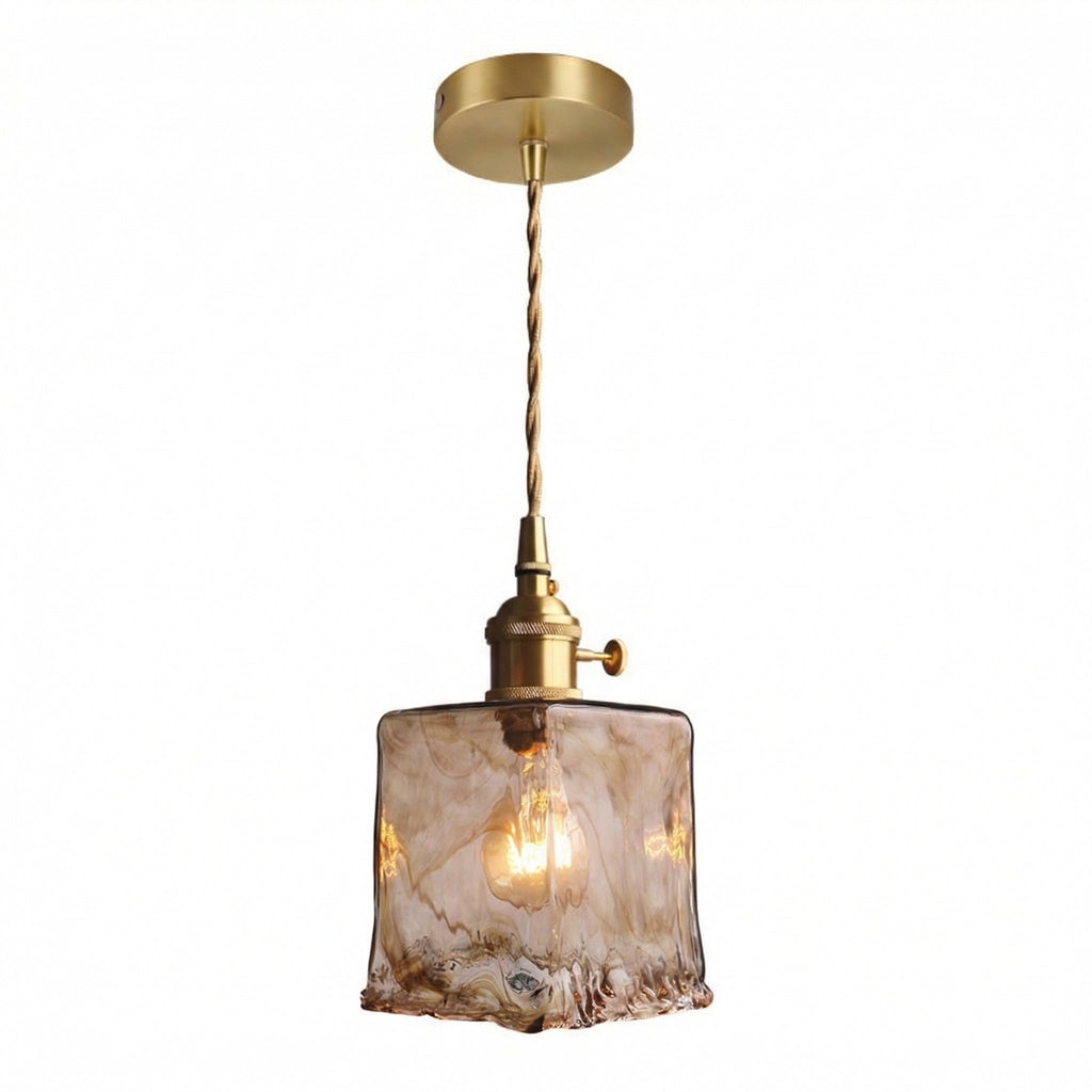 Vintage Amber Marble Glass Pendant Light | Ormexis