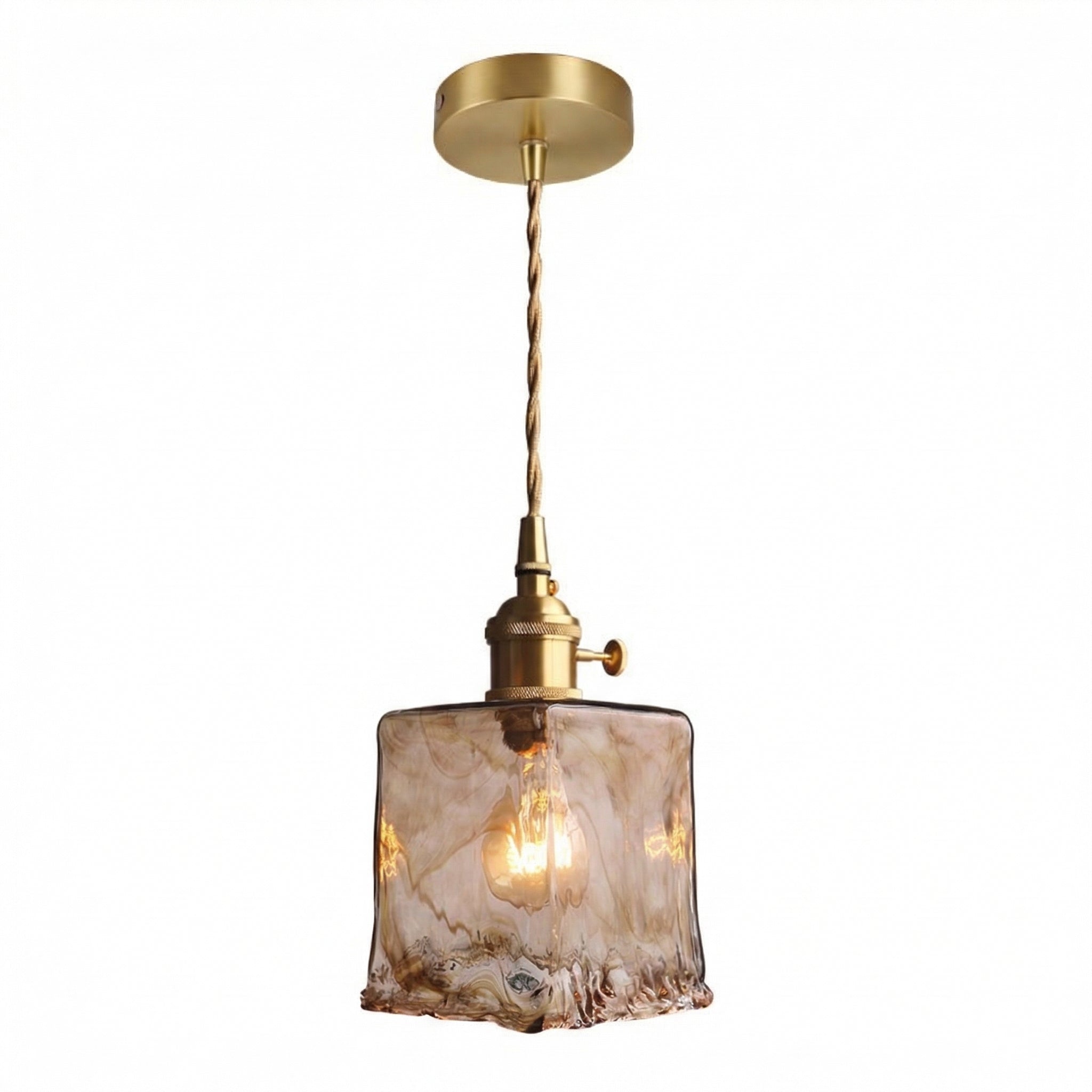 Vintage Amber Marble Glass Pendant Light | Ormexis