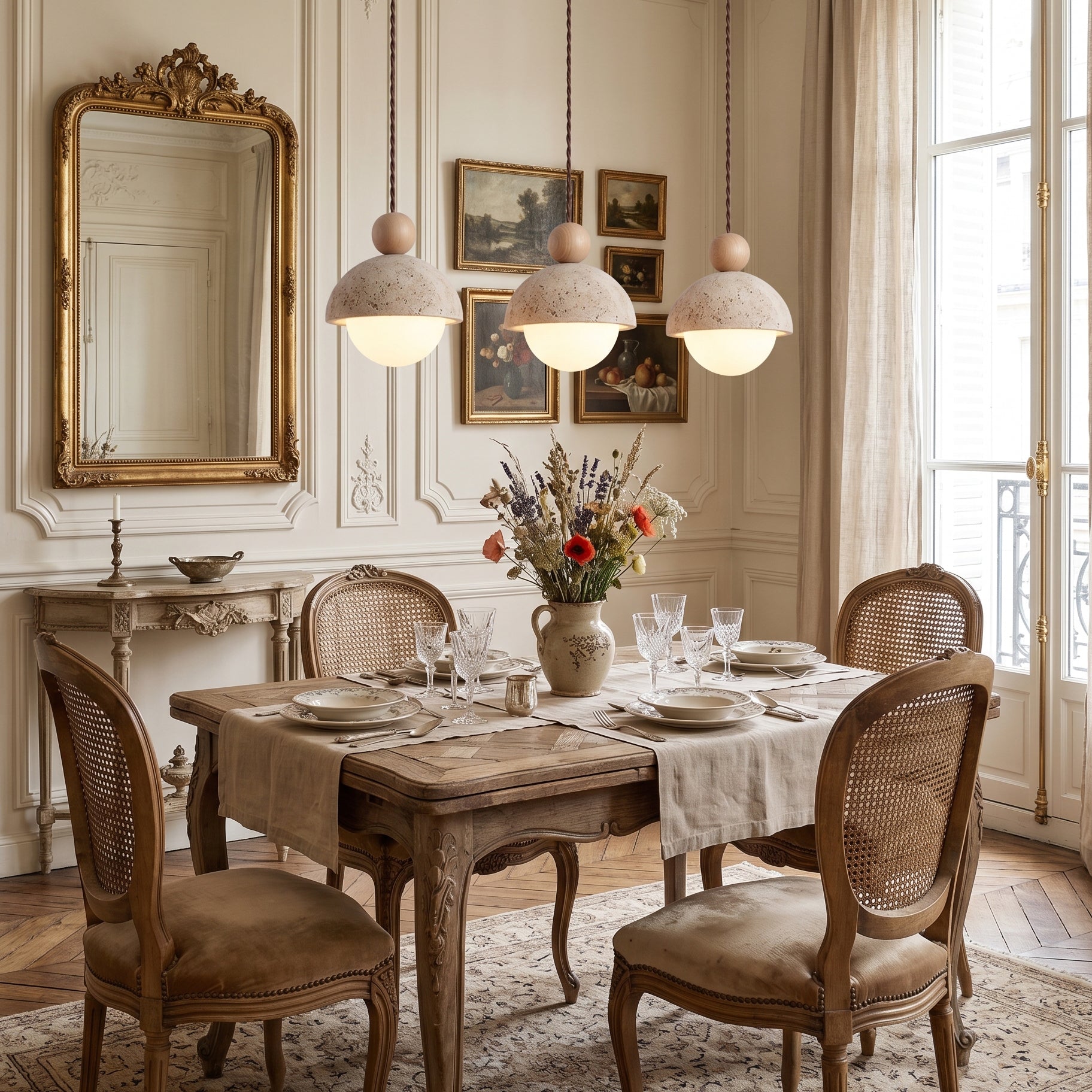 Travertine Orb Pendant Light | Ormexis