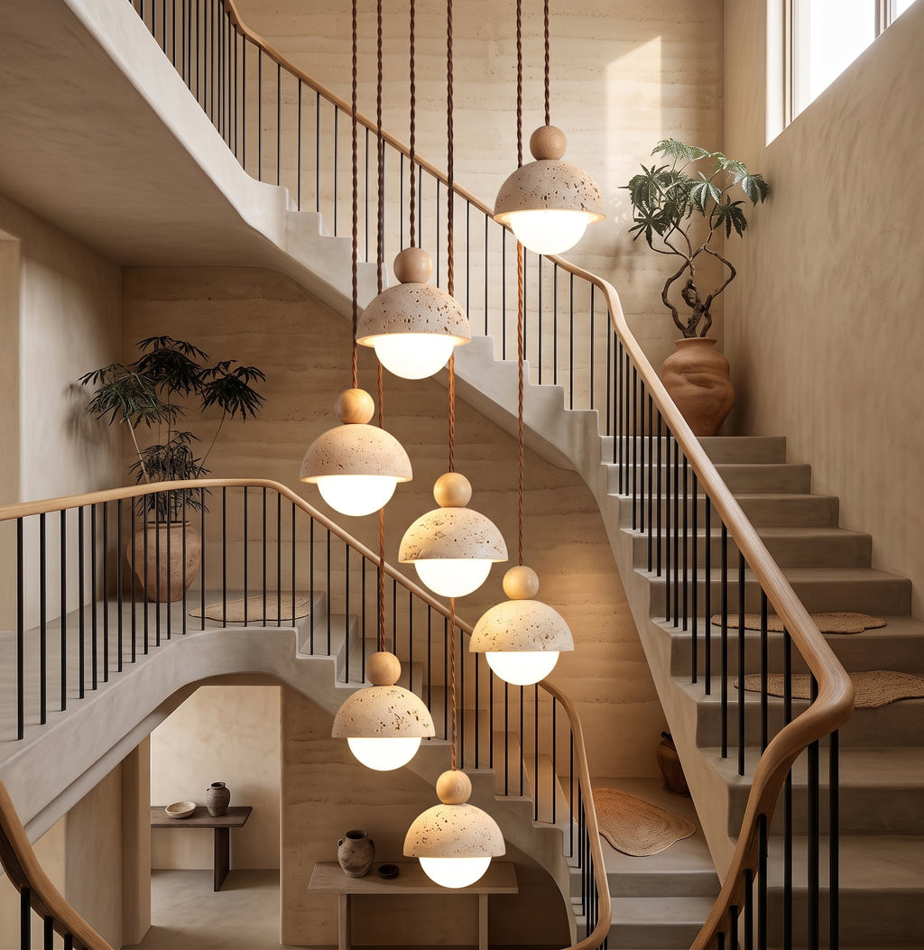 Travertine Orb Pendant Light | Ormexis