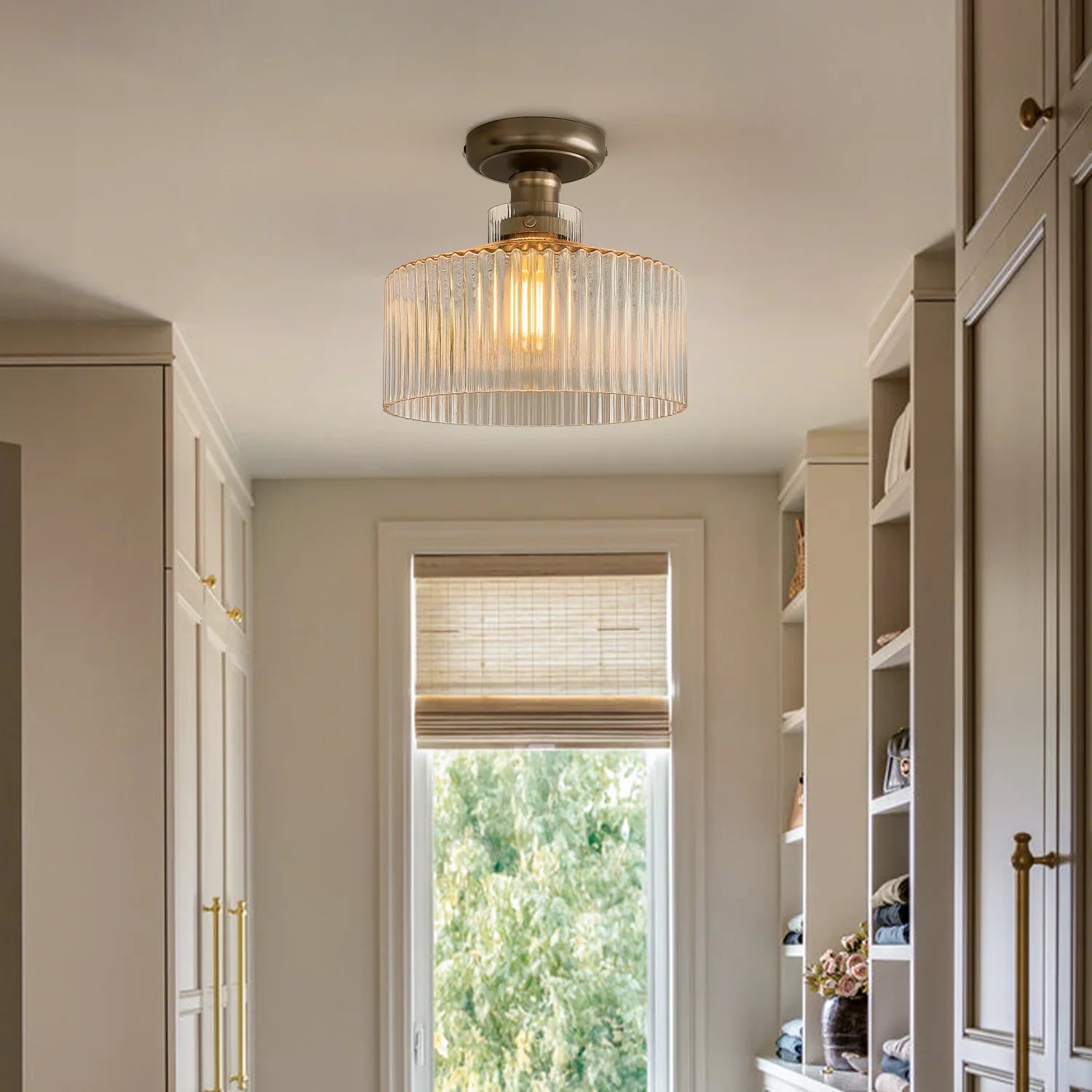 Transitional Glass Ceiling Lamp | Ormexis
