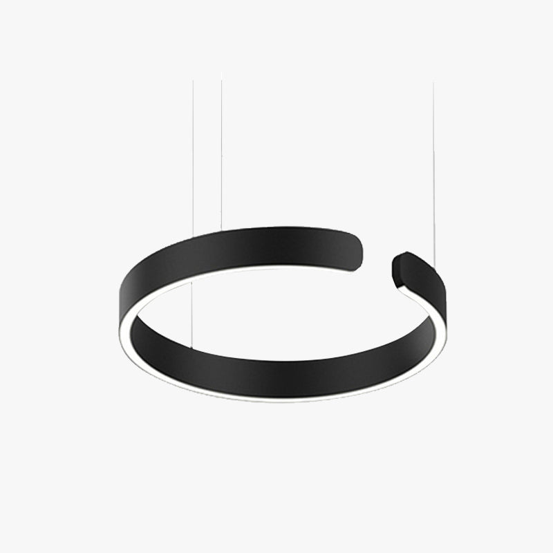 Lumera Dual Ring LED Pendant With Floating Silhouette In Warm Gold Bronze Finish