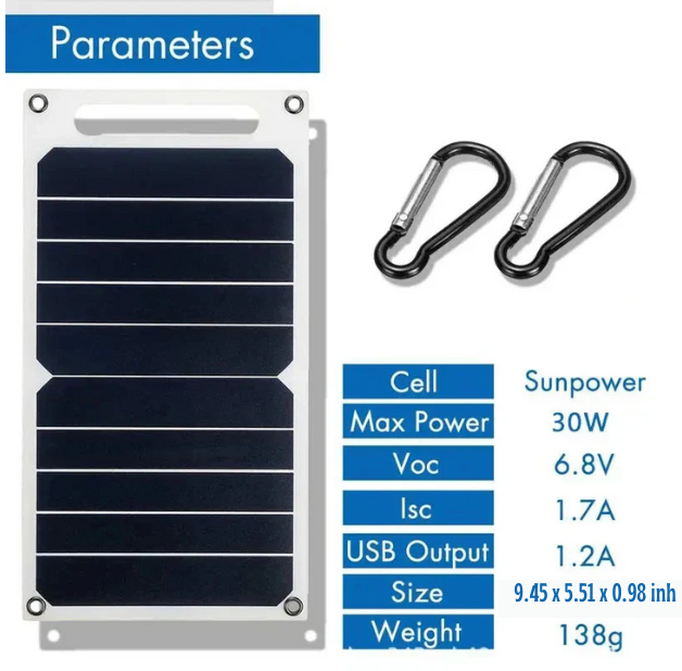 EcoCharge Solar Charger For Phones With USB Output Waterproof For Outdoors