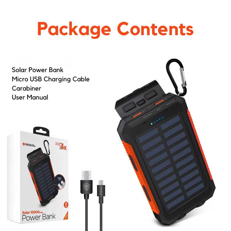 EcoCharge Solar Power Bank, 10,000mAh, Waterproof For Outdoor Adventures