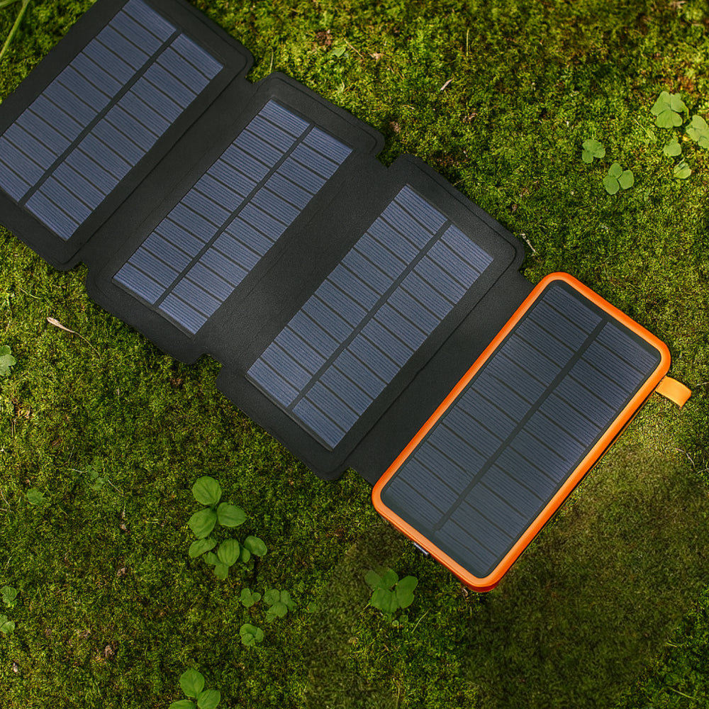 EcoCharge 25000mAh Solar Power Bank With Foldable Panel Fast Charging For Adventures