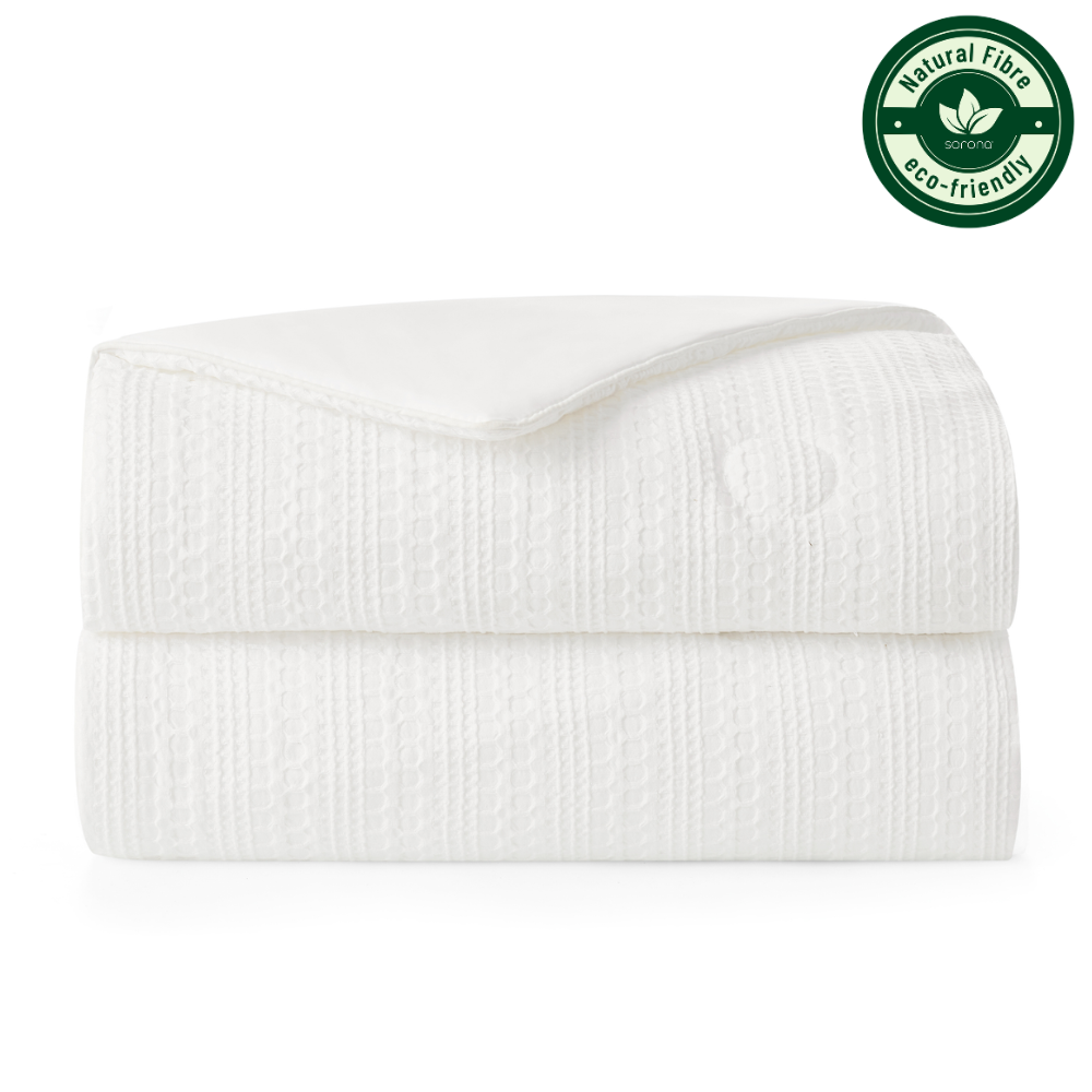 Couette en fibre Sorona à motif gaufré de la collection Ecocool, idéale pour les personnes qui ont chaud pendant leur sommeil.