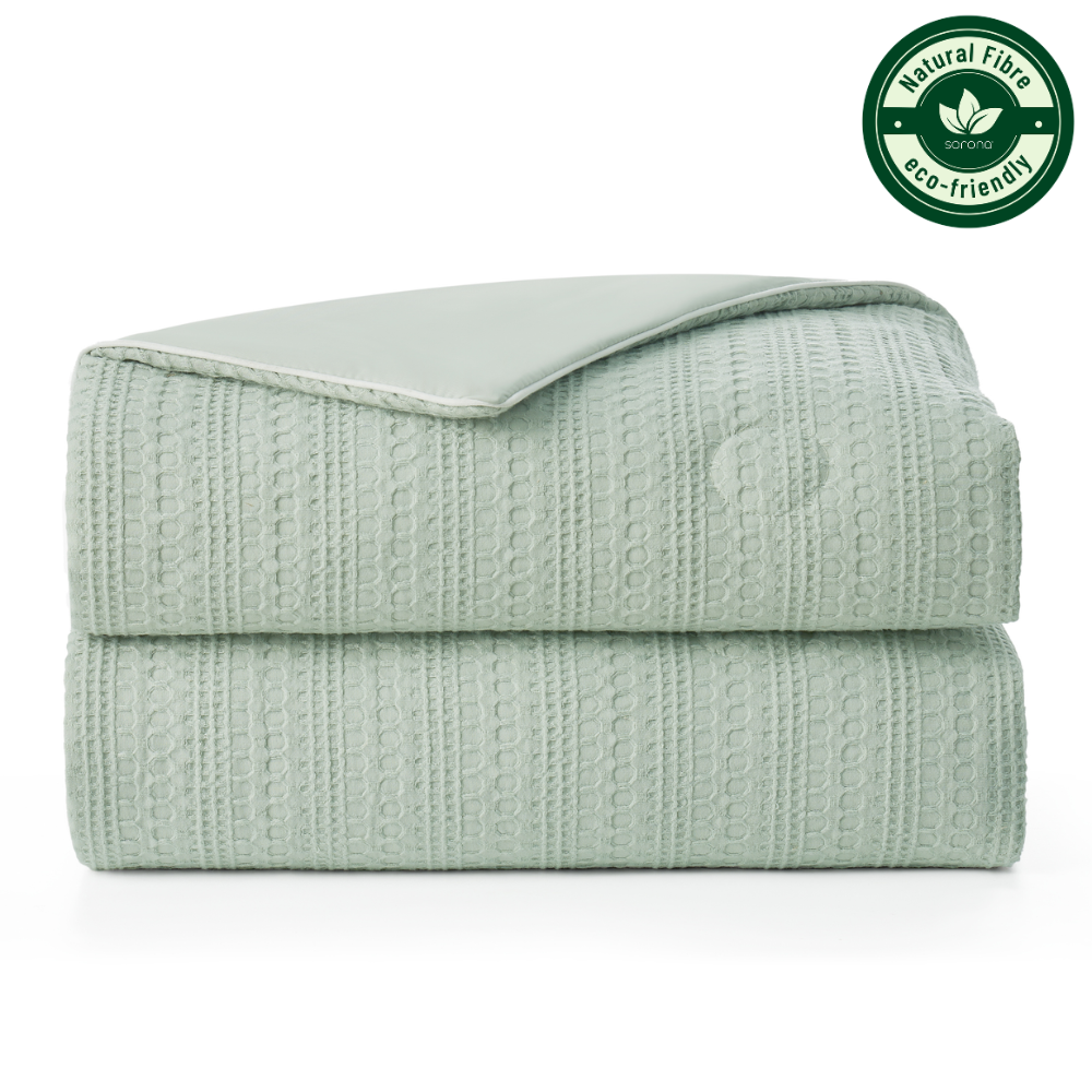 Couette en fibre Sorona à motif gaufré de la collection Ecocool, idéale pour les personnes qui ont chaud pendant leur sommeil.