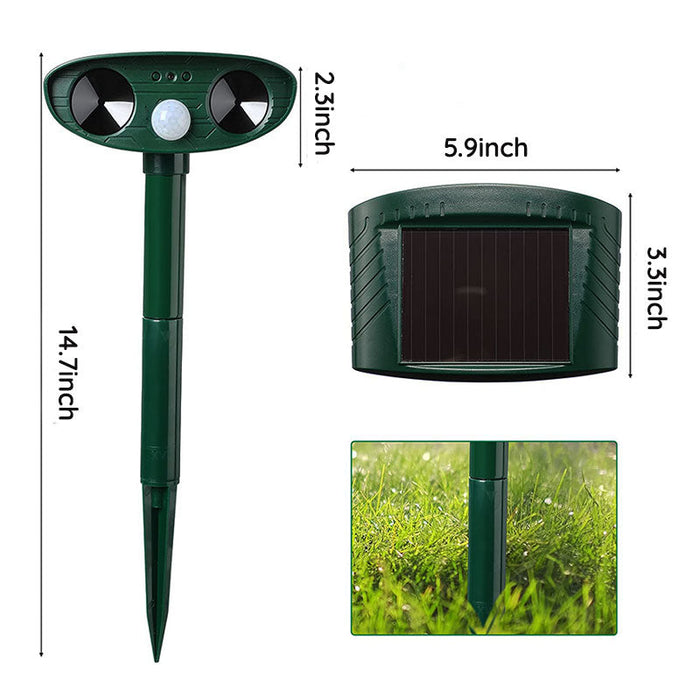EcoGuard Solar Ultrasonic Pest Repeller For Cats, Squirrels, And Rats