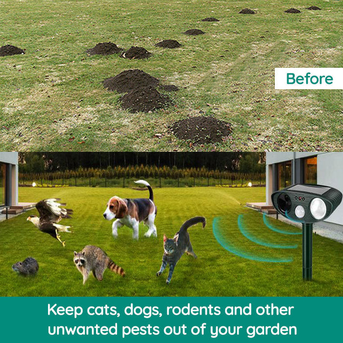 EcoGuard Solar Ultrasonic Pest Repeller For Cats, Squirrels, And Rats