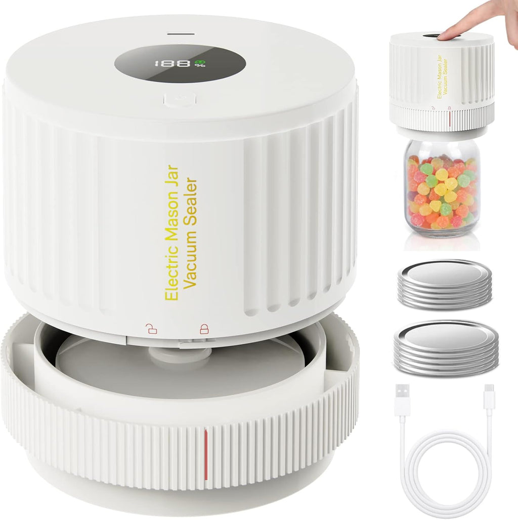 Sellador eléctrico para frascos Mason para una fácil conservación de alimentos