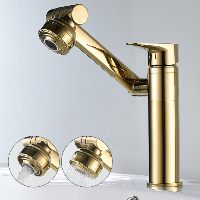 Elegant kollektion köksblandare i mässing med 360-graders rotation och dubbla sprayfunktioner
