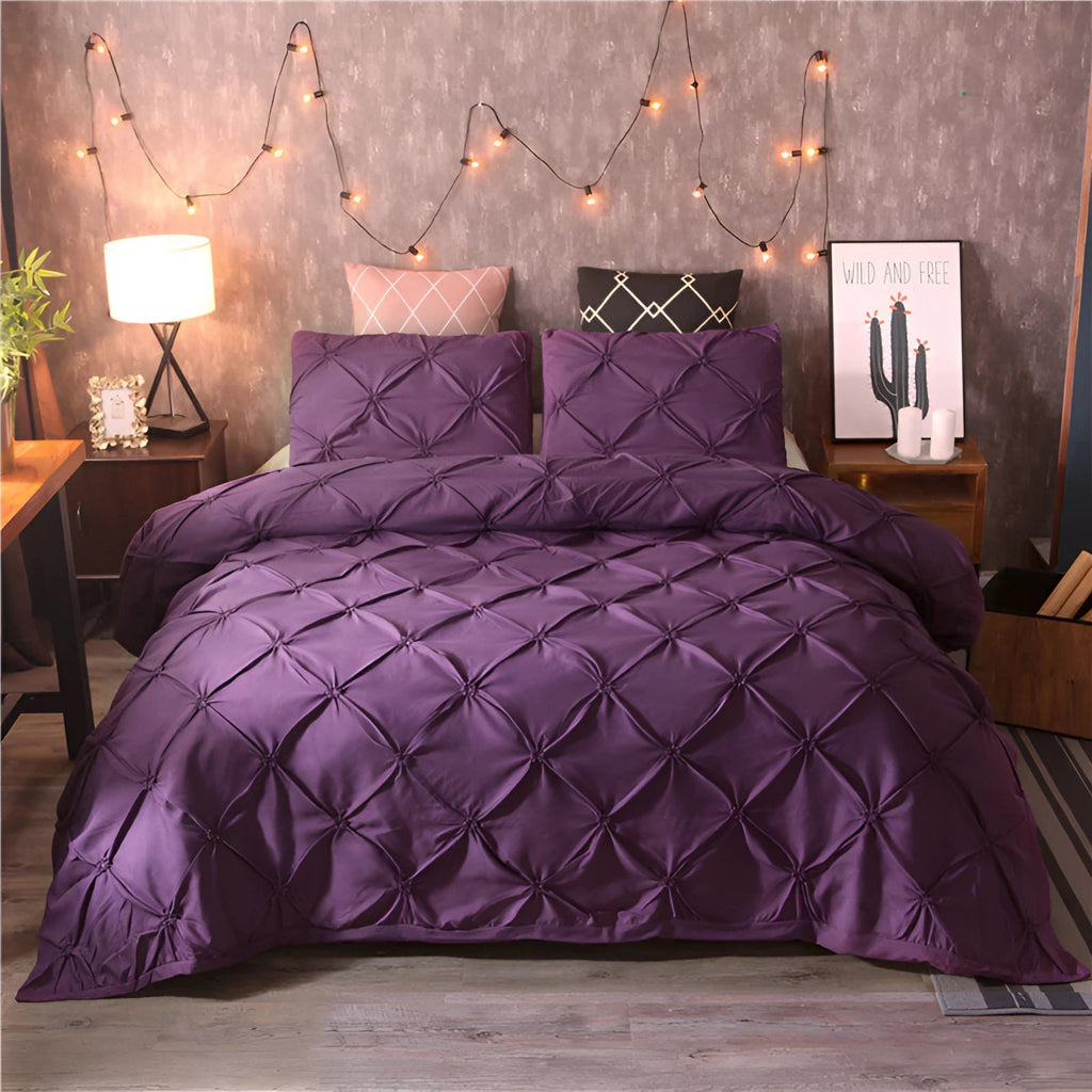 Lux Black Pinch Pleat Comforter Set For Modern Bedrooms