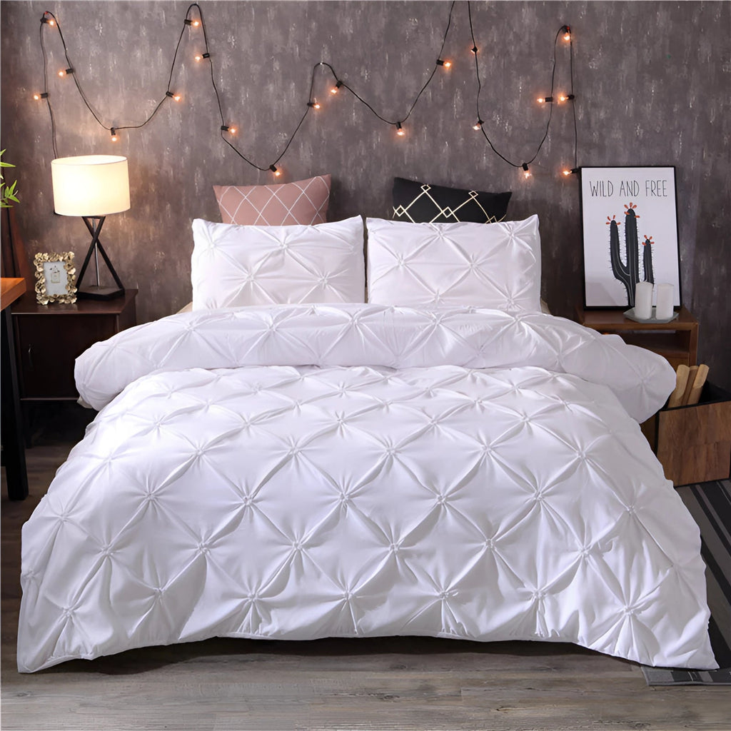 Lux Black Pinch Pleat Comforter Set For Modern Bedrooms