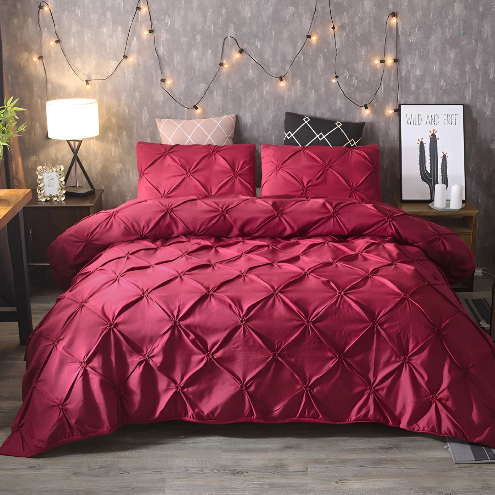Lux Black Pinch Pleat Comforter Set For Modern Bedrooms