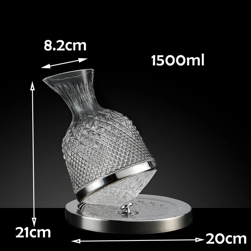 Decantador de Vinho em Cristal Elegante com Rotação de 360 Graus para Aeração Mais Rica