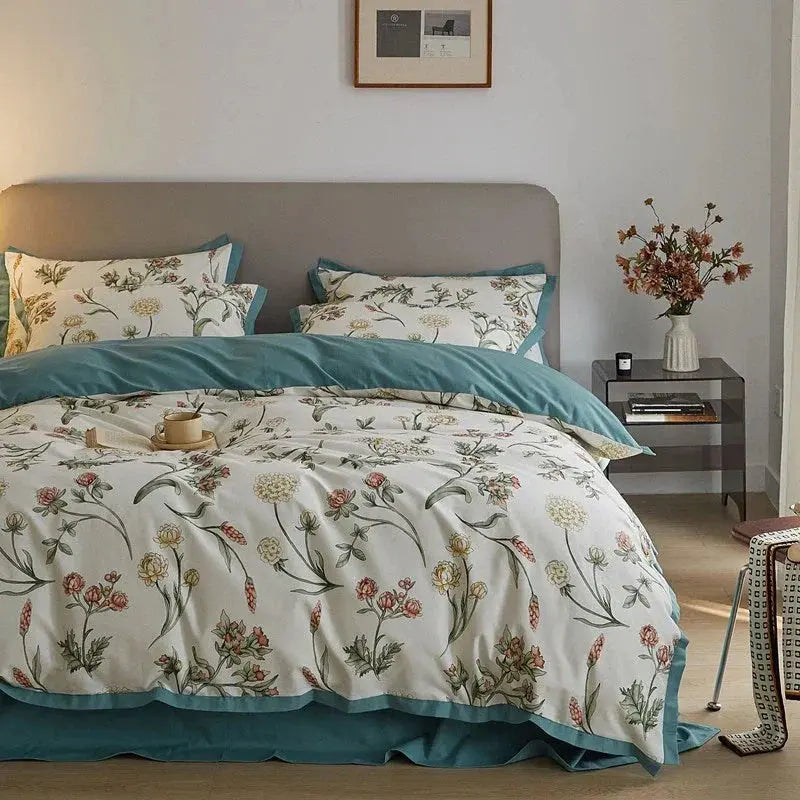 Floral Duvet Covering With Soft Microfiber And Hidden Zipper For Cozy Bedroom Style