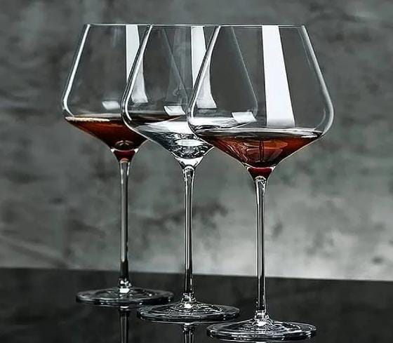 Elegantní sada sklenic na stopce, křišťálové sklo, 800 ml, vysoký styl pro zábavu