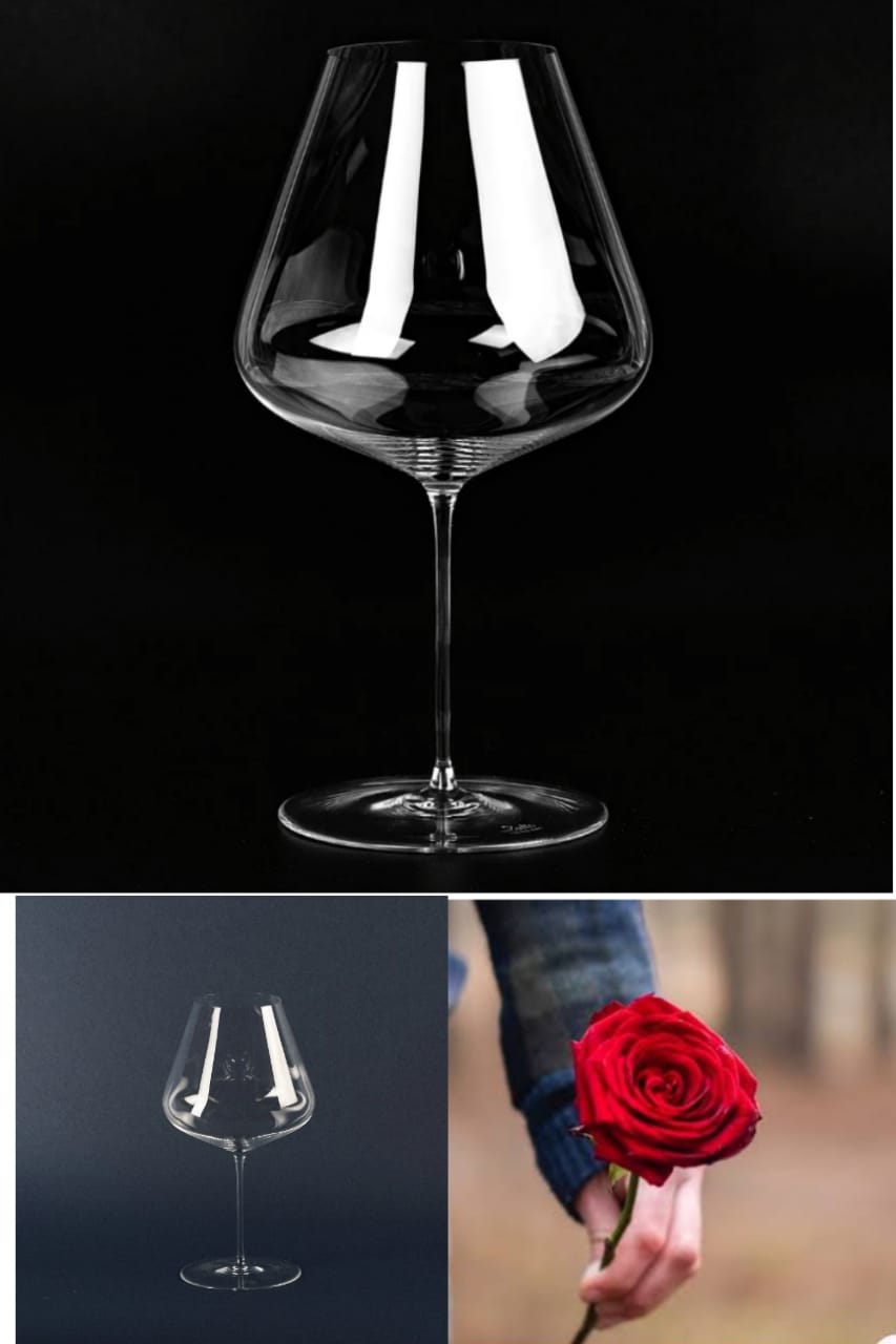 Elegantní sada sklenic na stopce, křišťálové sklo, 800 ml, vysoký styl pro zábavu