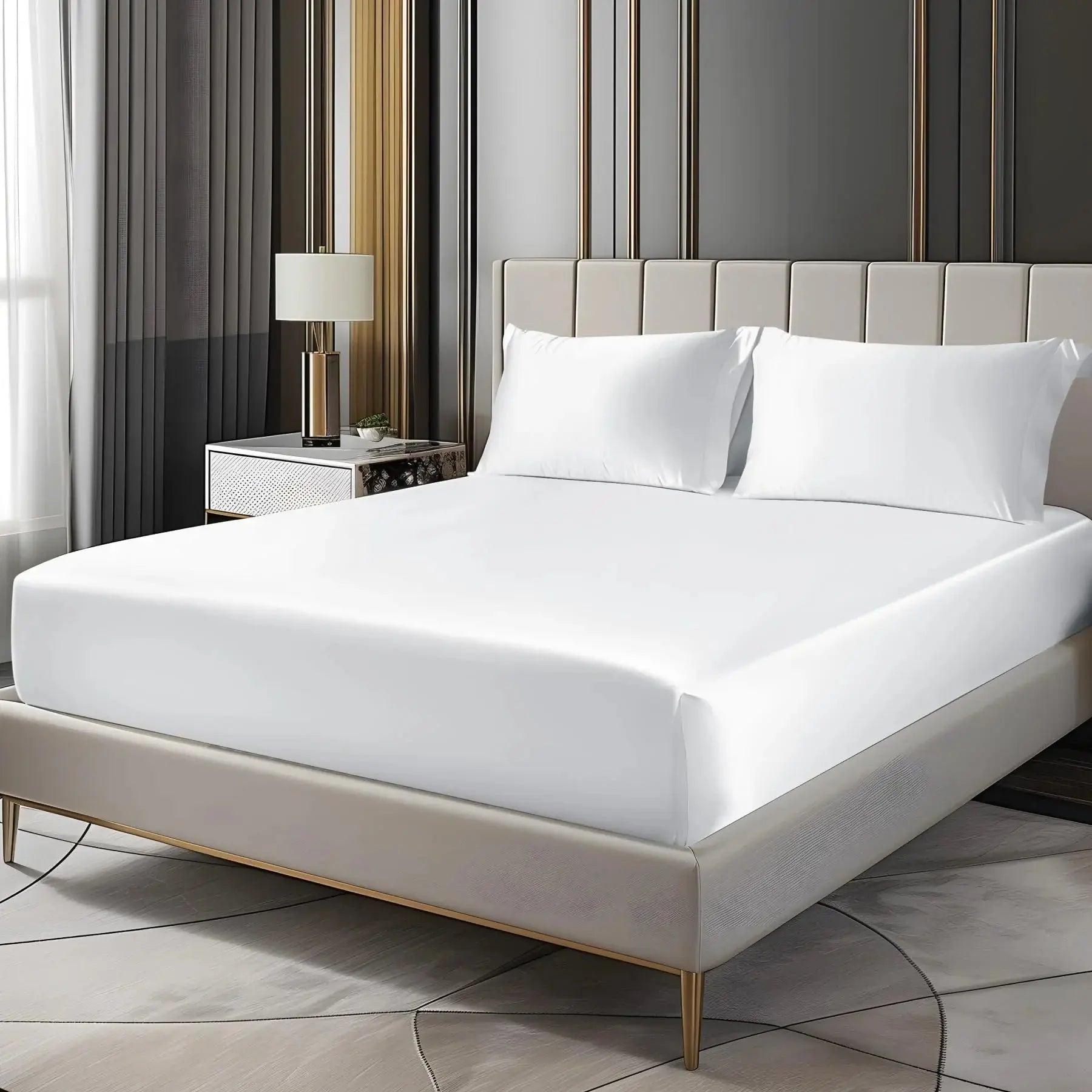 Lenzuola con angoli Elegant Home Satin Deep Pocket per un sonno morbido e confortevole